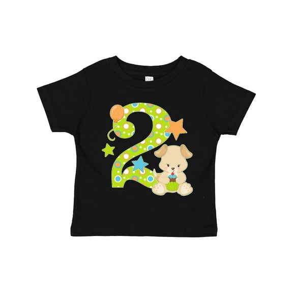 Inktastic Second Birthday with Cute Puppy and Stars Boys or Girls Toddler T-Shirt