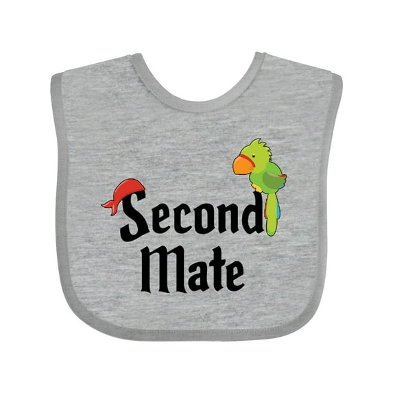 Inktastic Second Mate pirate with parrot and bandanna Boys or Girls Baby Bib