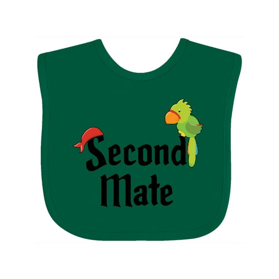 Inktastic Second Mate pirate with parrot and bandanna Boys or Girls Baby Bib