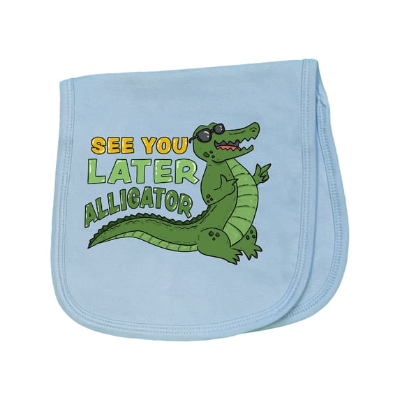 Inktastic See You Later Alligator with Black Sunglasses Baby Burp Cloth