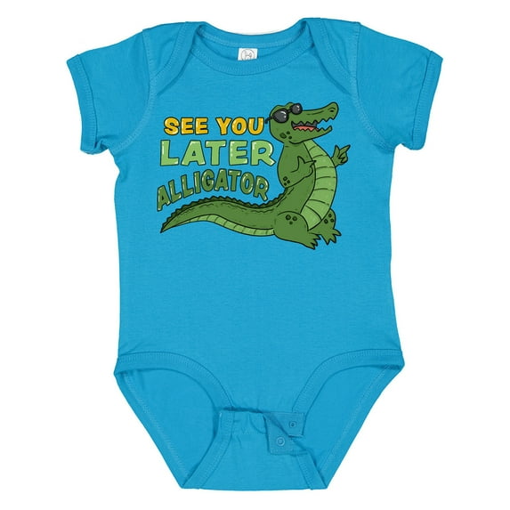 Inktastic See You Later Alligator with Black Sunglasses Boys or Girls Baby Bodysuit
