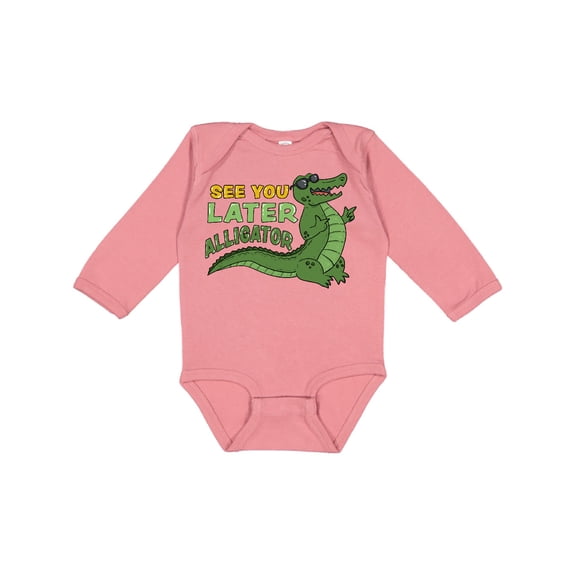 Inktastic See You Later Alligator with Black Sunglasses Boys or Girls Long Sleeve Baby Bodysuit