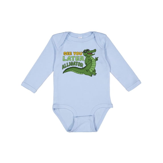 Inktastic See You Later Alligator with Black Sunglasses Boys or Girls Long Sleeve Baby Bodysuit