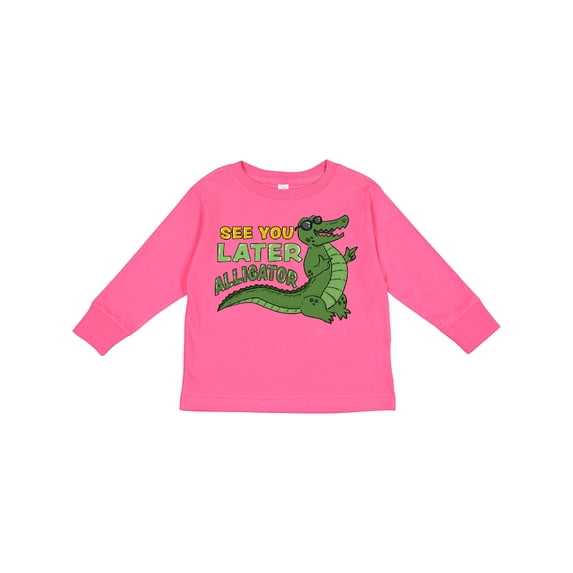 Inktastic See You Later Alligator with Black Sunglasses Boys or Girls Long Sleeve Toddler T-Shirt