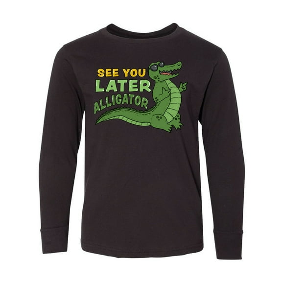 Inktastic See You Later Alligator with Black Sunglasses Long Sleeve Youth T-Shirt