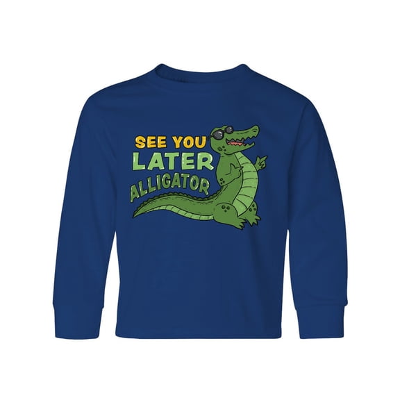 Inktastic See You Later Alligator with Black Sunglasses Long Sleeve Youth T-Shirt