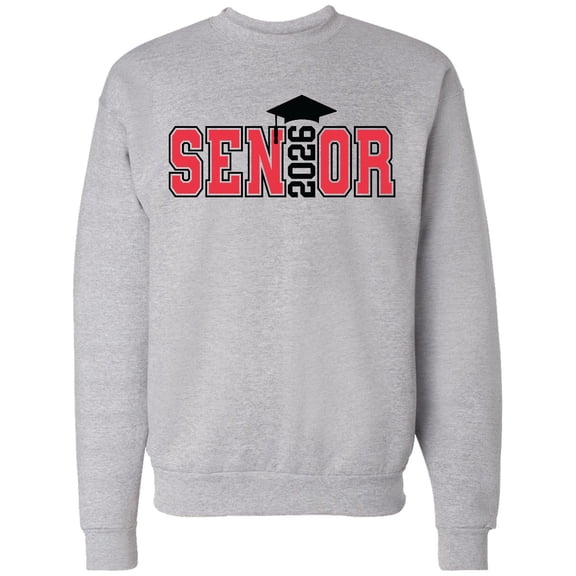Inktastic Senior 2026 Red Adult Sweatshirt