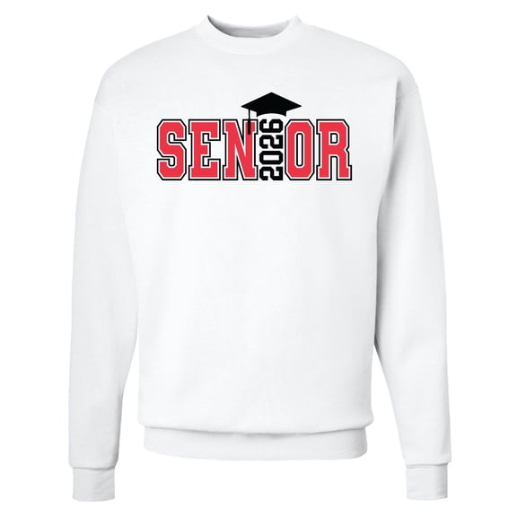 Inktastic Senior 2026 Red Adult Sweatshirt