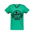 thumbnail image 1 of Inktastic Senior Class of 2024 in Black with Graduation Cap Women's V-Neck T-Shirt, 1 of 5