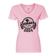thumbnail image 1 of Inktastic Senior Class of 2024 in Black with Graduation Cap Women's V-Neck T-Shirt, 1 of 5