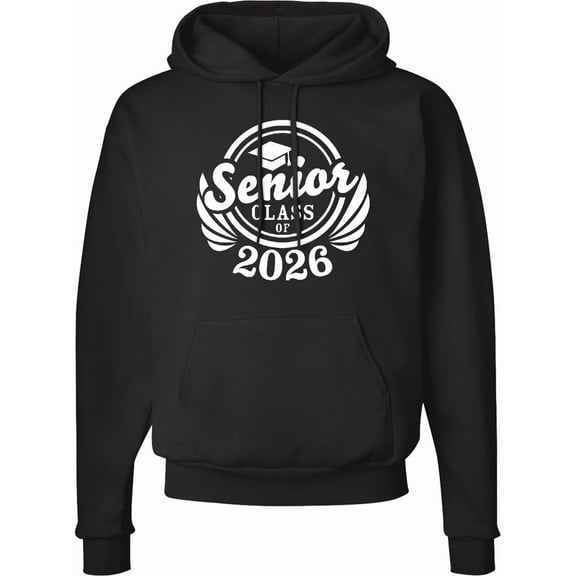 Inktastic Senior Class of 2026 in White with Graduation Cap Adult Hoodie Sweatshirt