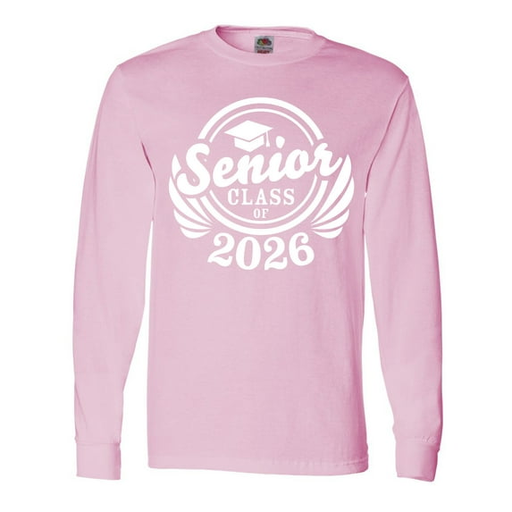 Inktastic Senior Class of 2026 in White with Graduation Cap Long Sleeve T-Shirt