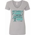 thumbnail image 1 of Inktastic September is Ovarian Cancer Awareness Month Women's V-Neck T-Shirt, 1 of 5