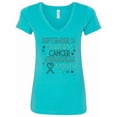 thumbnail image 1 of Inktastic September is Ovarian Cancer Awareness Month Women's V-Neck T-Shirt, 1 of 5