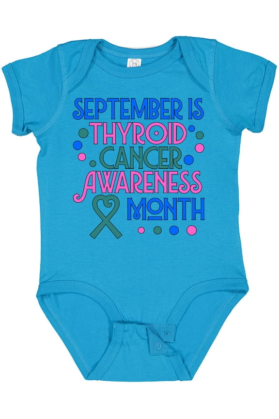 September is Thyroid Cancer Awareness Month Boys or Girls Baby Bodysuit