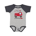thumbnail image 1 of Inktastic Set My Heart on Fire Valentine Fire Truck with Hearts Boys or Girls Baby Bodysuit, 1 of 5
