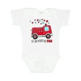 thumbnail image 1 of Inktastic Set My Heart on Fire Valentine Fire Truck with Hearts Boys or Girls Baby Bodysuit, 1 of 5