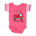 thumbnail image 1 of Inktastic Set My Heart on Fire Valentine Fire Truck with Hearts Boys or Girls Baby Bodysuit, 1 of 5