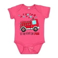 thumbnail image 1 of Inktastic Set My Heart on Fire Valentine Fire Truck with Hearts Boys or Girls Baby Bodysuit, 1 of 5