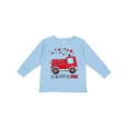thumbnail image 1 of Inktastic Set My Heart on Fire Valentine Fire Truck with Hearts Boys or Girls Long Sleeve Toddler T-Shirt, 1 of 5