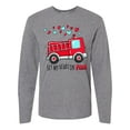 thumbnail image 1 of Inktastic Set My Heart on Fire Valentine Fire Truck with Hearts Long Sleeve T-Shirt, 1 of 5