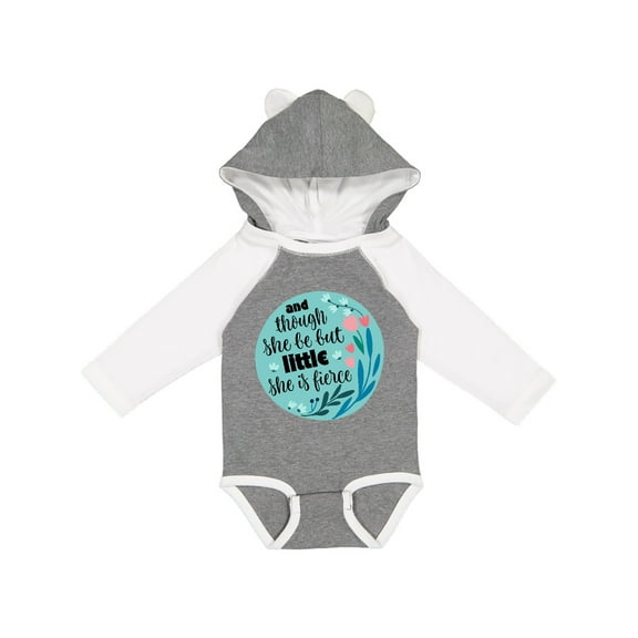 Inktastic Shakespeare She Is Fierce Quote Girls Long Sleeve Baby Bodysuit