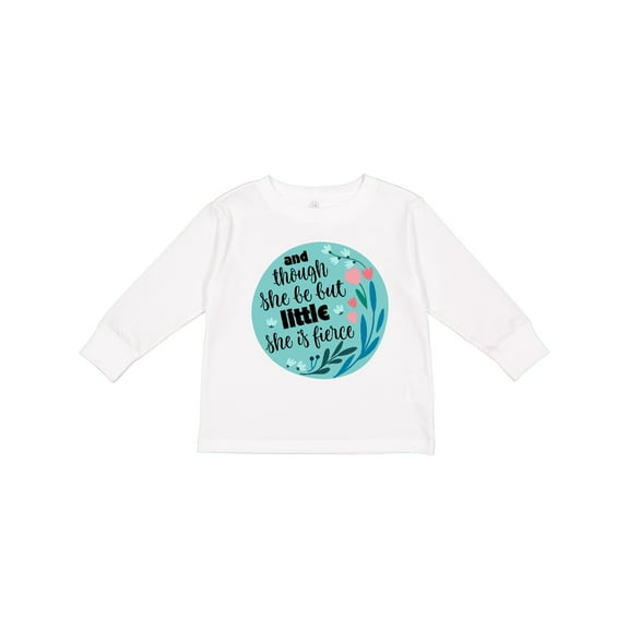 Inktastic Shakespeare She Is Fierce Quote Girls Long Sleeve Toddler T-Shirt