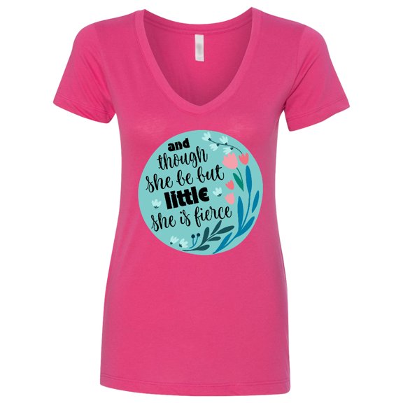 Inktastic Shakespeare She is Fierce Quote Women's V-Neck T-Shirt