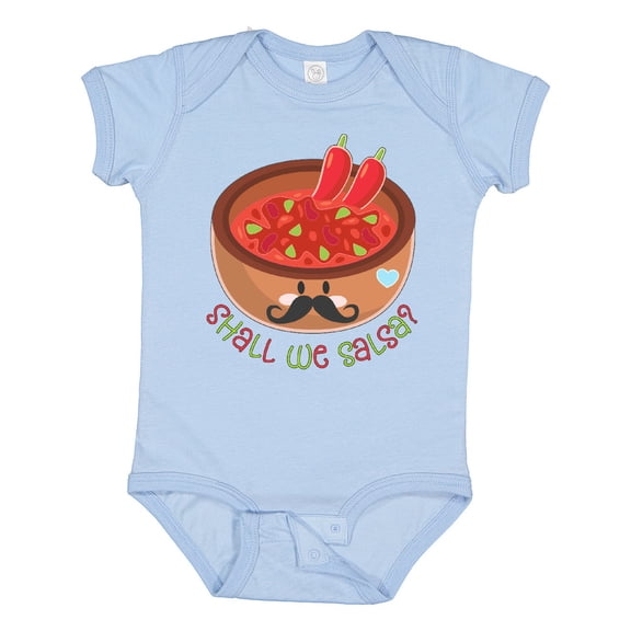 Inktastic Shall We Salsa? Bowl of Dip with Mustache Boys or Girls Baby Bodysuit