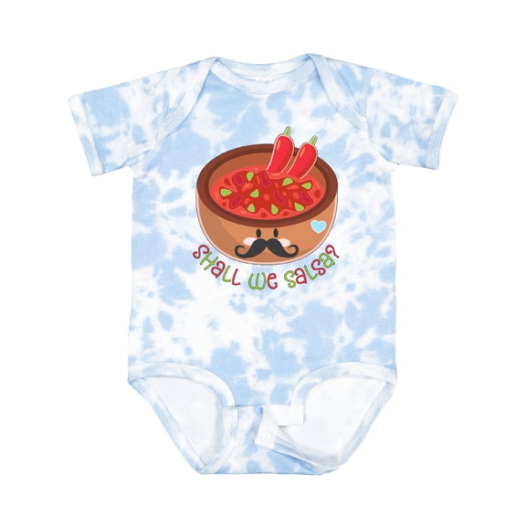 Inktastic Shall We Salsa? Bowl of Dip with Mustache Boys or Girls Baby Bodysuit