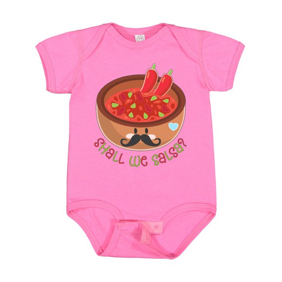 Inktastic Shall We Salsa? Bowl of Dip with Mustache Boys or Girls Baby Bodysuit