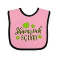 thumbnail image 1 of Inktastic Shamrock Squad with Four Leaf Clovers Boys or Girls Baby Bib, 1 of 4