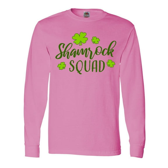 Inktastic Shamrock Squad with Four Leaf Clovers Long Sleeve T-Shirt