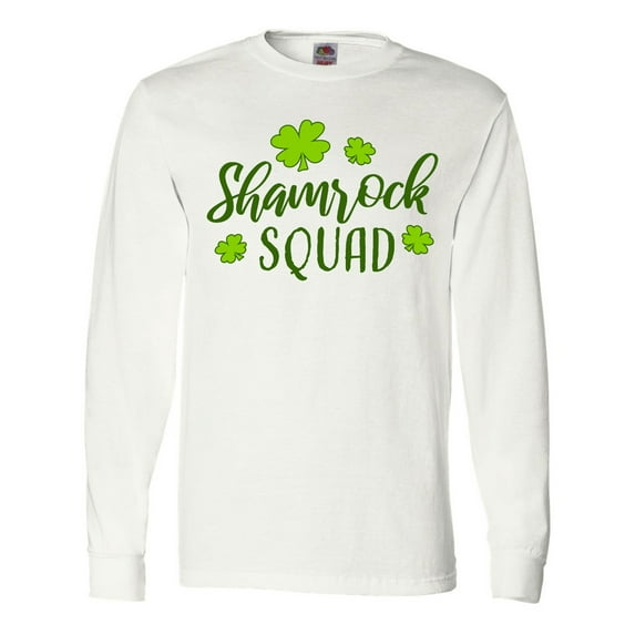 Inktastic Shamrock Squad with Four Leaf Clovers Long Sleeve T-Shirt