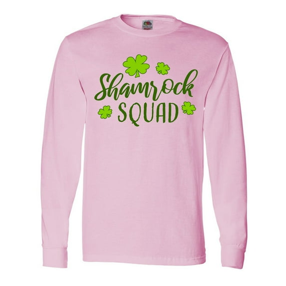 Inktastic Shamrock Squad with Four Leaf Clovers Long Sleeve T-Shirt