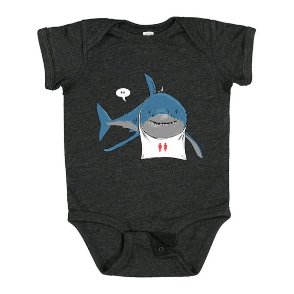 Inktastic Shark Dinner Boys or Girls Baby Bodysuit
