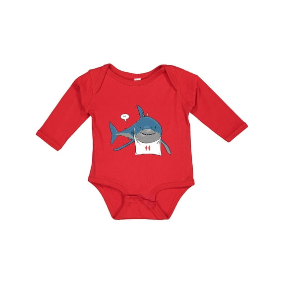 Inktastic Shark Dinner Boys or Girls Long Sleeve Baby Bodysuit