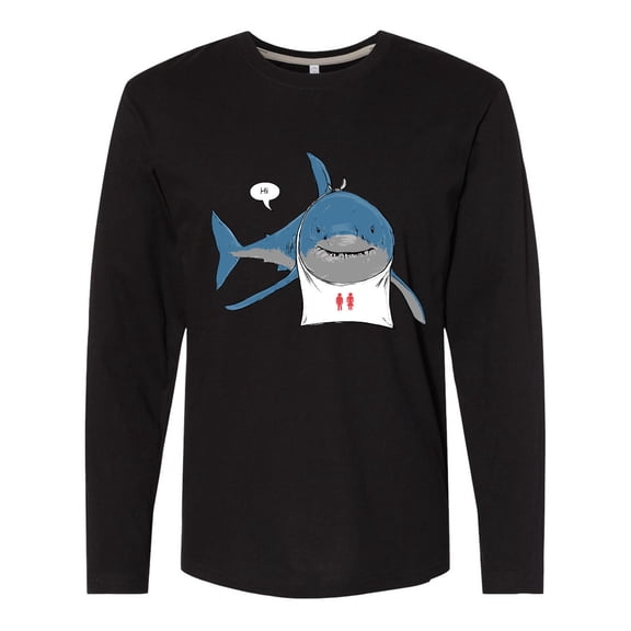 Inktastic Shark Dinner Long Sleeve T-Shirt