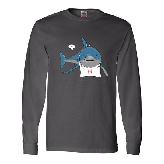 Inktastic Shark Dinner Long Sleeve T-Shirt