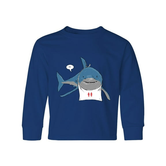 Inktastic Shark Dinner Long Sleeve Youth T-Shirt