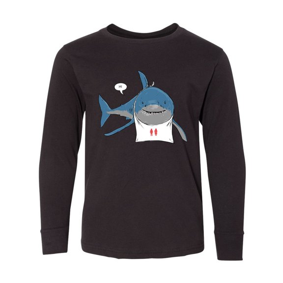 Inktastic Shark Dinner Long Sleeve Youth T-Shirt