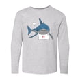 thumbnail image 1 of Inktastic Shark Dinner Long Sleeve Youth T-Shirt, 1 of 5