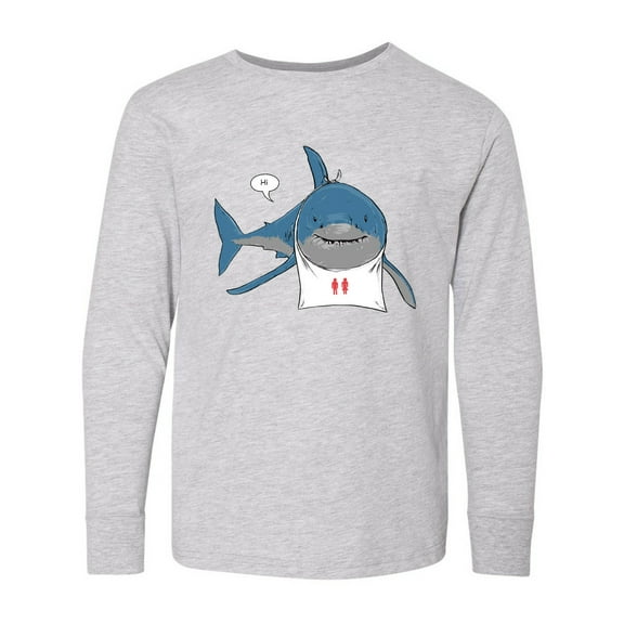 Inktastic Shark Dinner Long Sleeve Youth T-Shirt