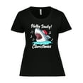 thumbnail image 1 of Inktastic Shark Holly Jawly Christmas Women's Plus Size T-Shirt, 1 of 5
