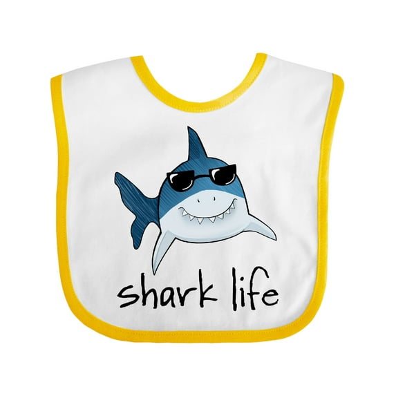 Inktastic Shark Life Fun Shark with Sunglasses Boys or Girls Baby Bib