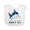thumbnail image 1 of Inktastic Shark Life Fun Shark with Sunglasses Boys or Girls Baby Bib, 1 of 4
