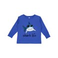 thumbnail image 1 of Inktastic Shark Life Fun Shark with Sunglasses Boys or Girls Long Sleeve Toddler T-Shirt, 1 of 5