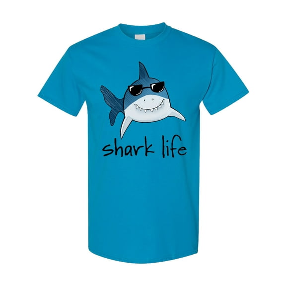 Inktastic Shark Life Fun Shark with Sunglasses T-Shirt