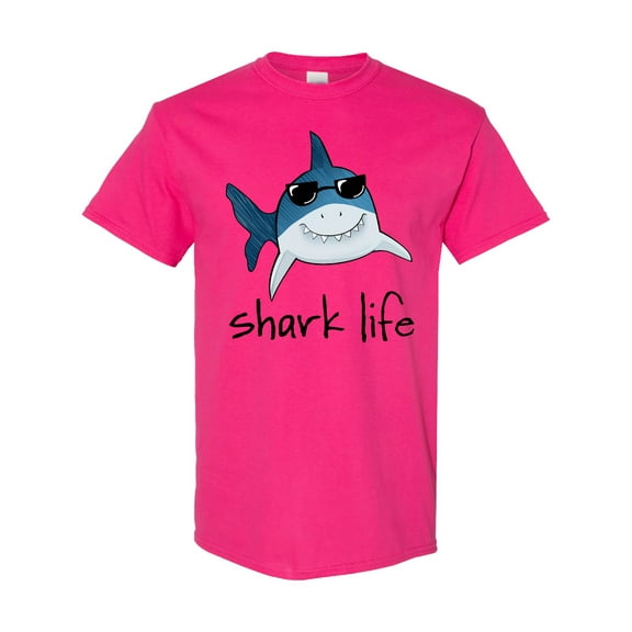 Inktastic Shark Life Fun Shark with Sunglasses T-Shirt