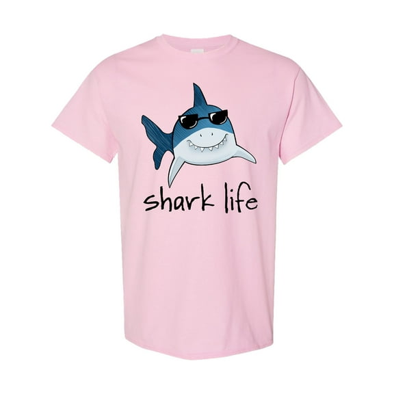Inktastic Shark Life Fun Shark with Sunglasses T-Shirt